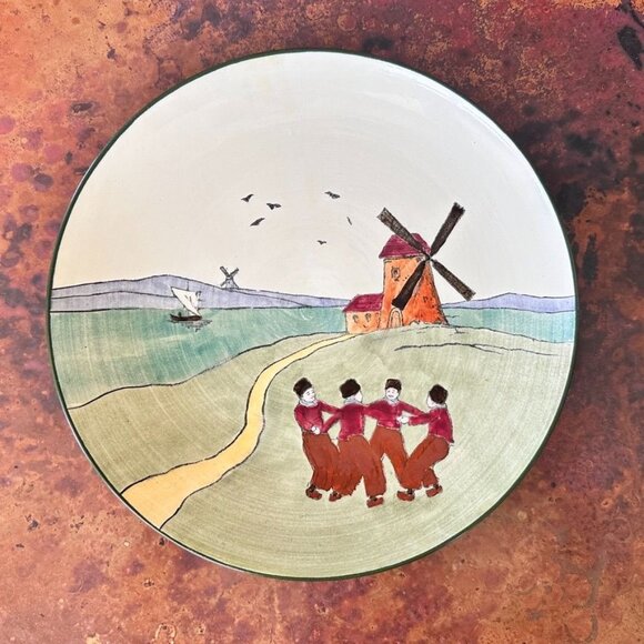 Vintage Austrian Made Haag Pottery Decor Large Plate 11" #159 - Picture 1 of 5